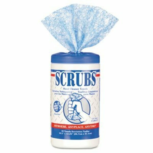 Itw Pro Brands SCRUBS, Hand Cleaner Towels, 10 X 12, Blue/white, 30/canister 42230CT